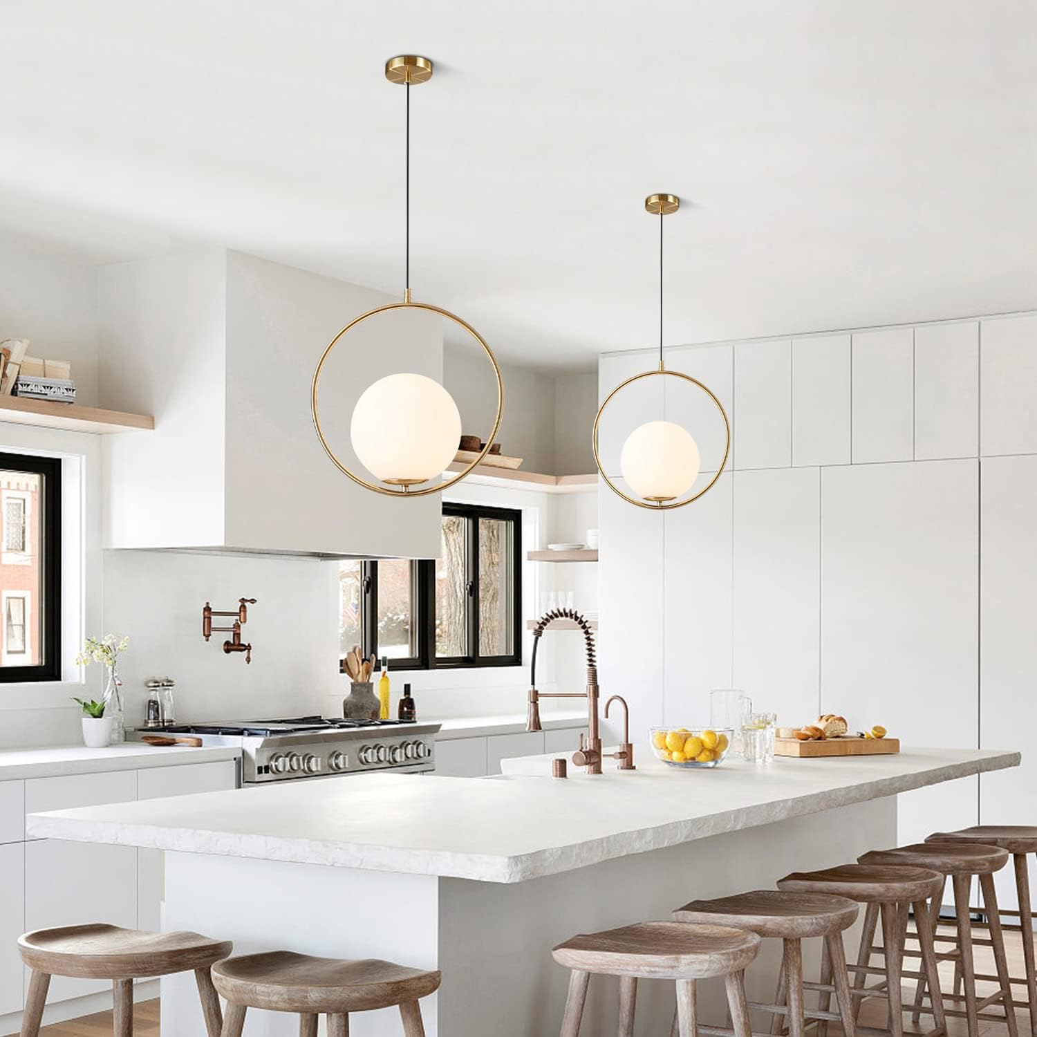 Commercial Kitchen Island - Lampu Gantung dengan Kap Lampu PVC