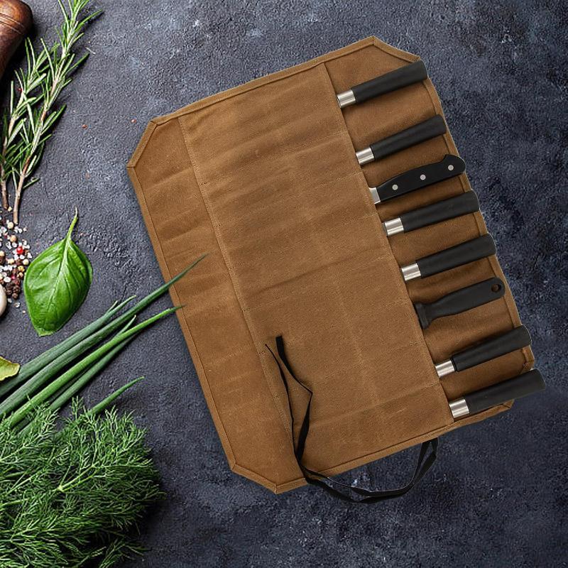 Commercial Kitchen Knife Holder - Tas Pisau Koki dari Kanvas Berlapis