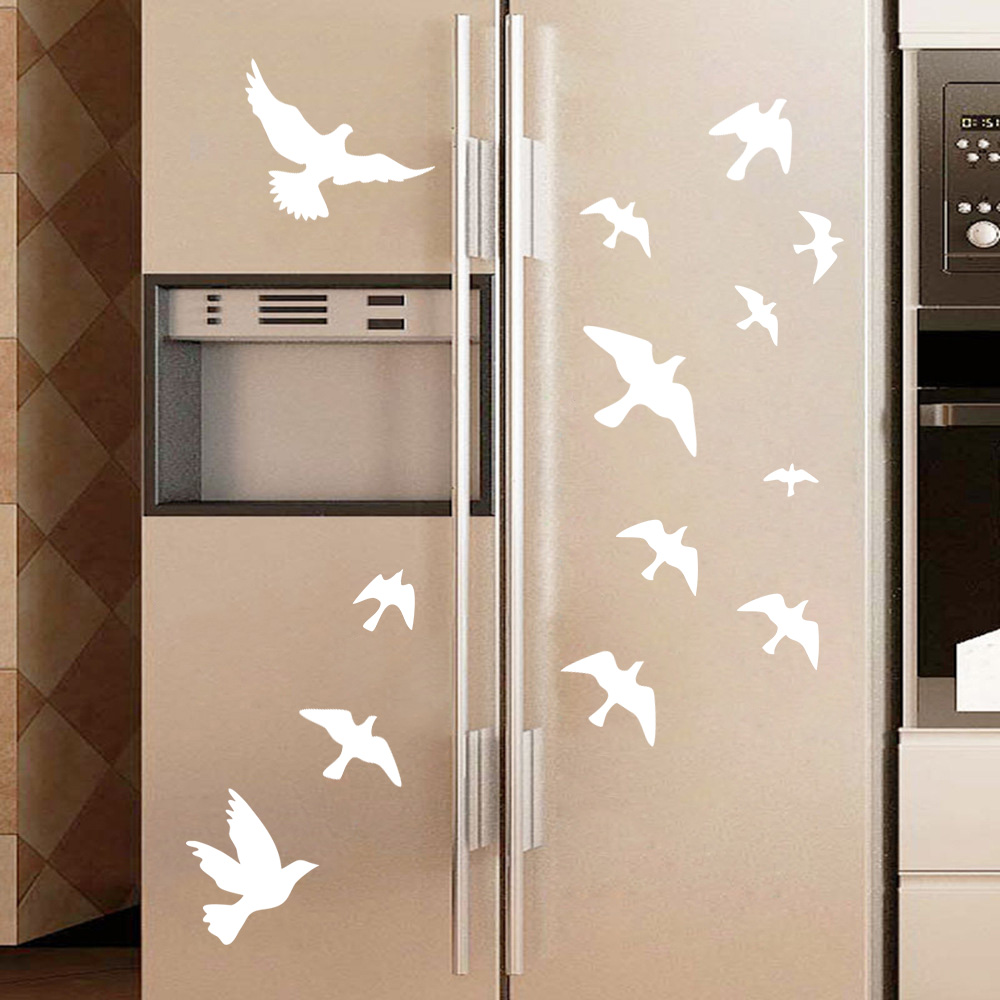 Commercial Kitchen Fridge - 12 Buah/Set Stiker Dinding Burung Dekorasi