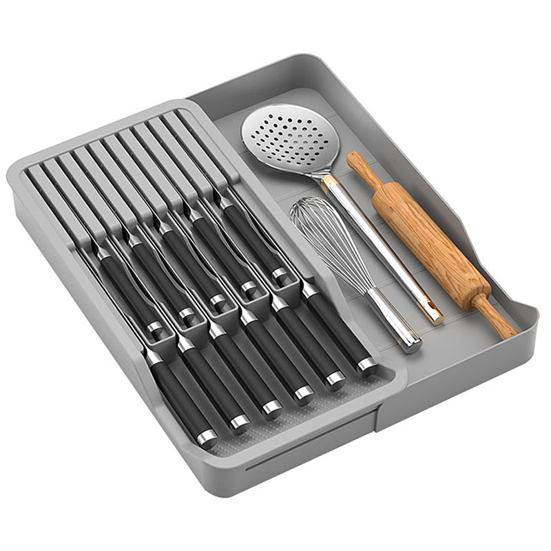 Commercial Kitchen Knife Holder - Pegangan blok pisau, dengan nampan penyimpanan