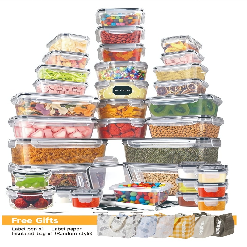 Commercial Kitchen Organization - 48PCS Set Wadah Penyimpanan Makanan Bebas