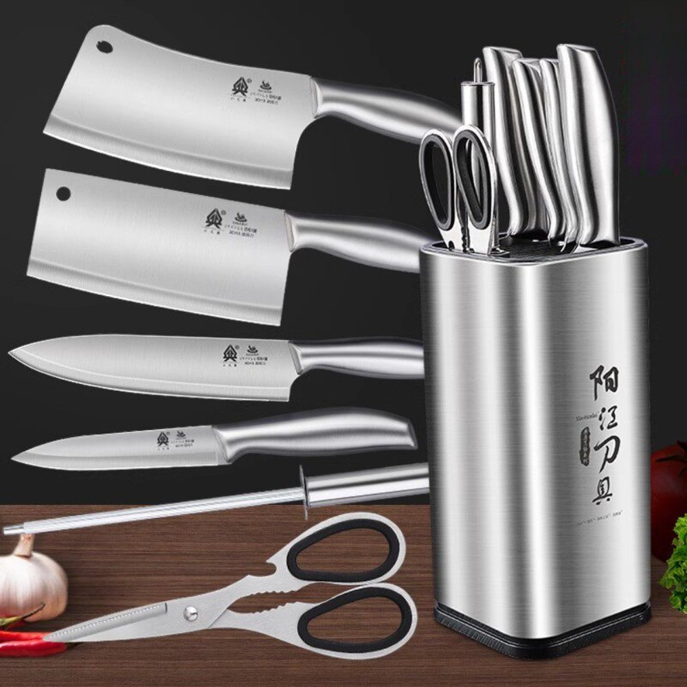 Commercial Kitchen Knife Holder - Pisau Dapur 1,7pcs Set Pisau Daging