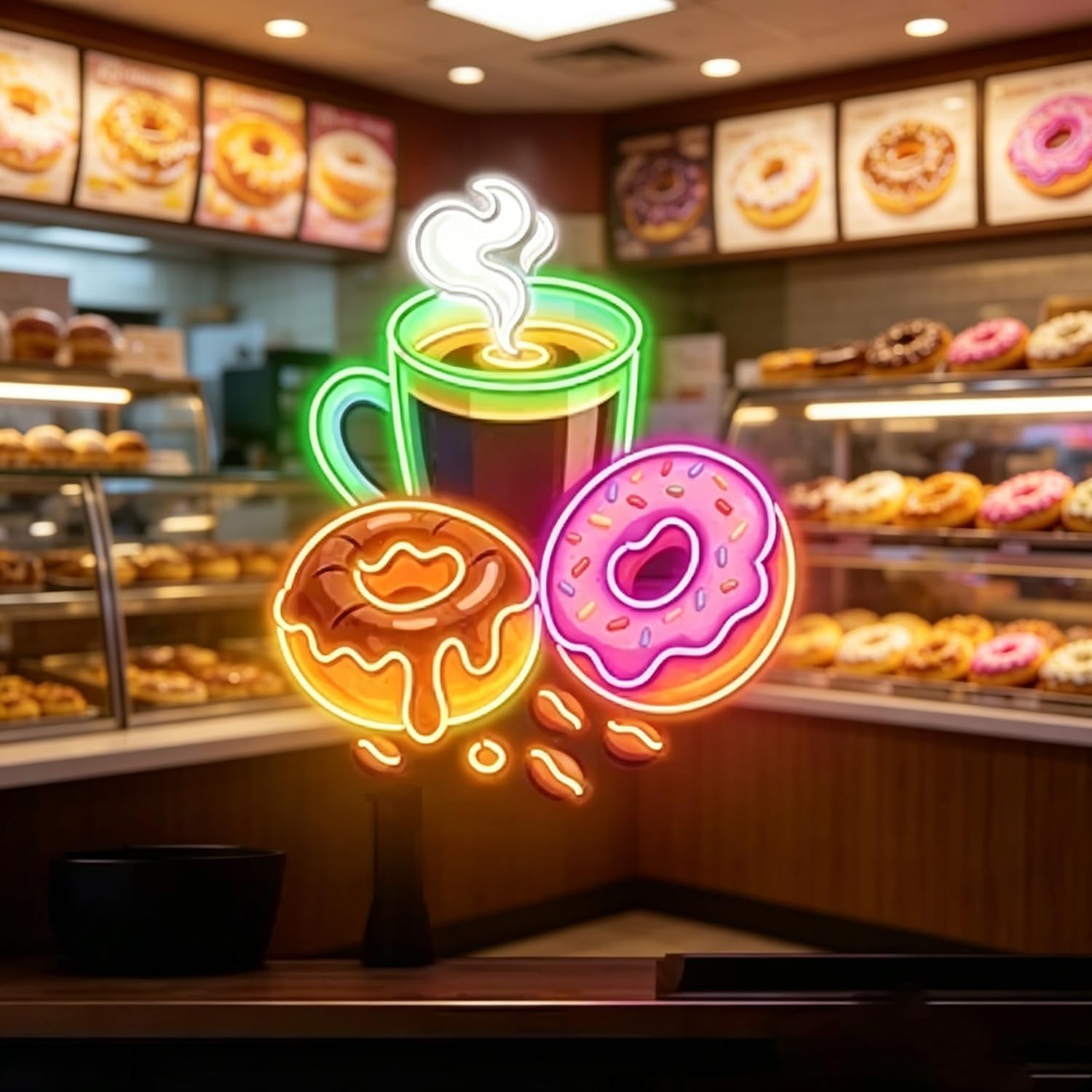 Lampu Neon LED Bentuk Donat, D - Commercial Kitchen Walls ulasan dan harga