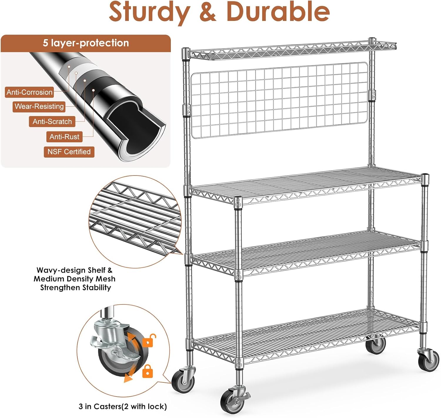 Rak Penyimpanan Bakers Rack, T - Commercial Kitchen Microwave ulasan dan harga