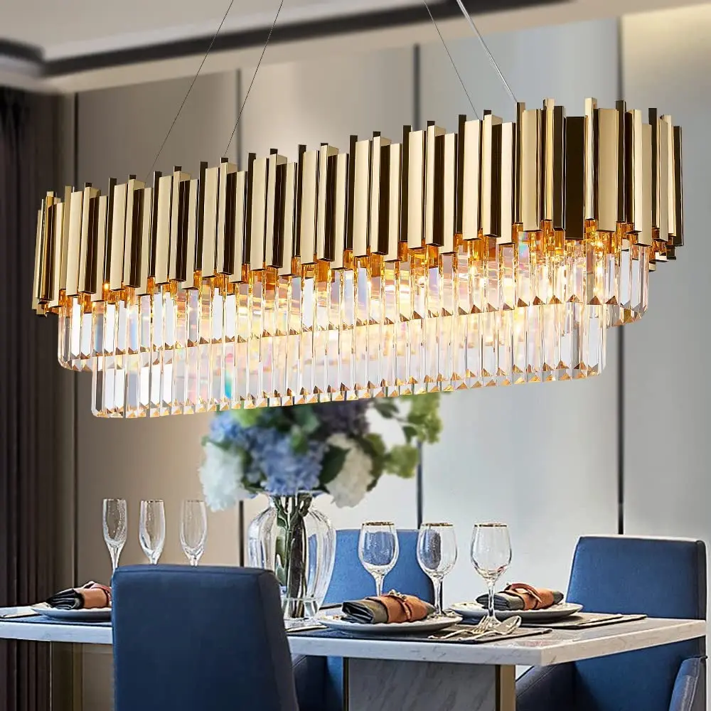 Lampu Gantung Kristal K9 Emas  - Commercial Kitchen Island ulasan dan harga
