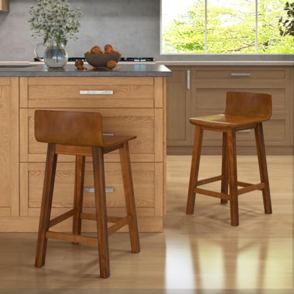 Kursi Bar Kayu Solid 24,5 inci - Commercial Kitchen Island ulasan dan harga