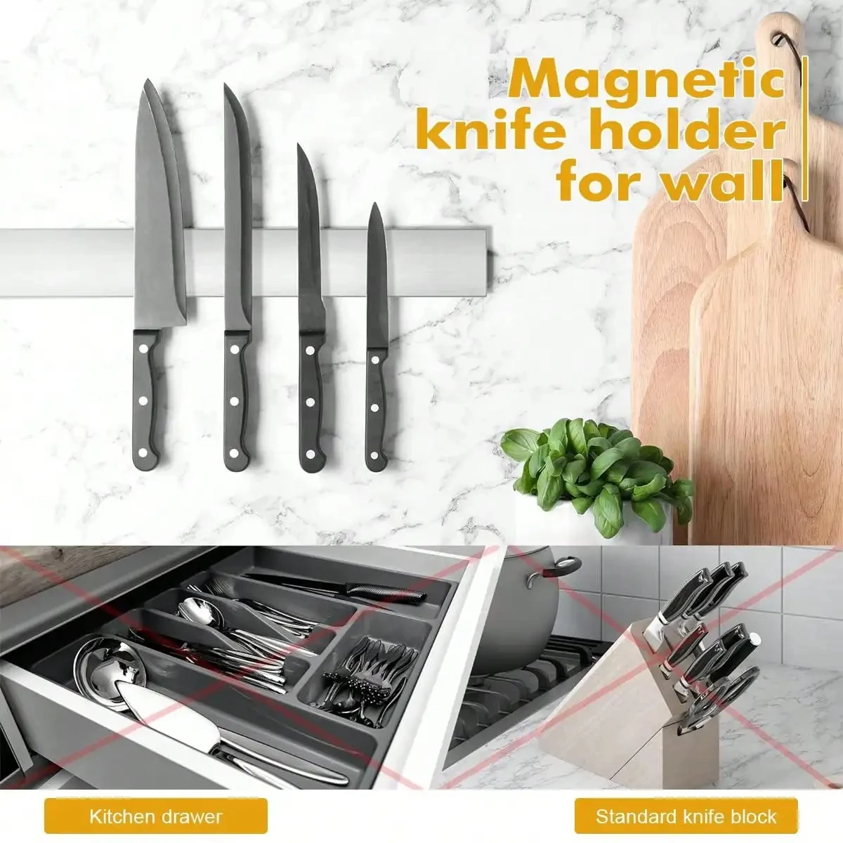 Tempat Pisau Magnetik Leeseph  - Commercial Kitchen Knife Holder ulasan dan harga