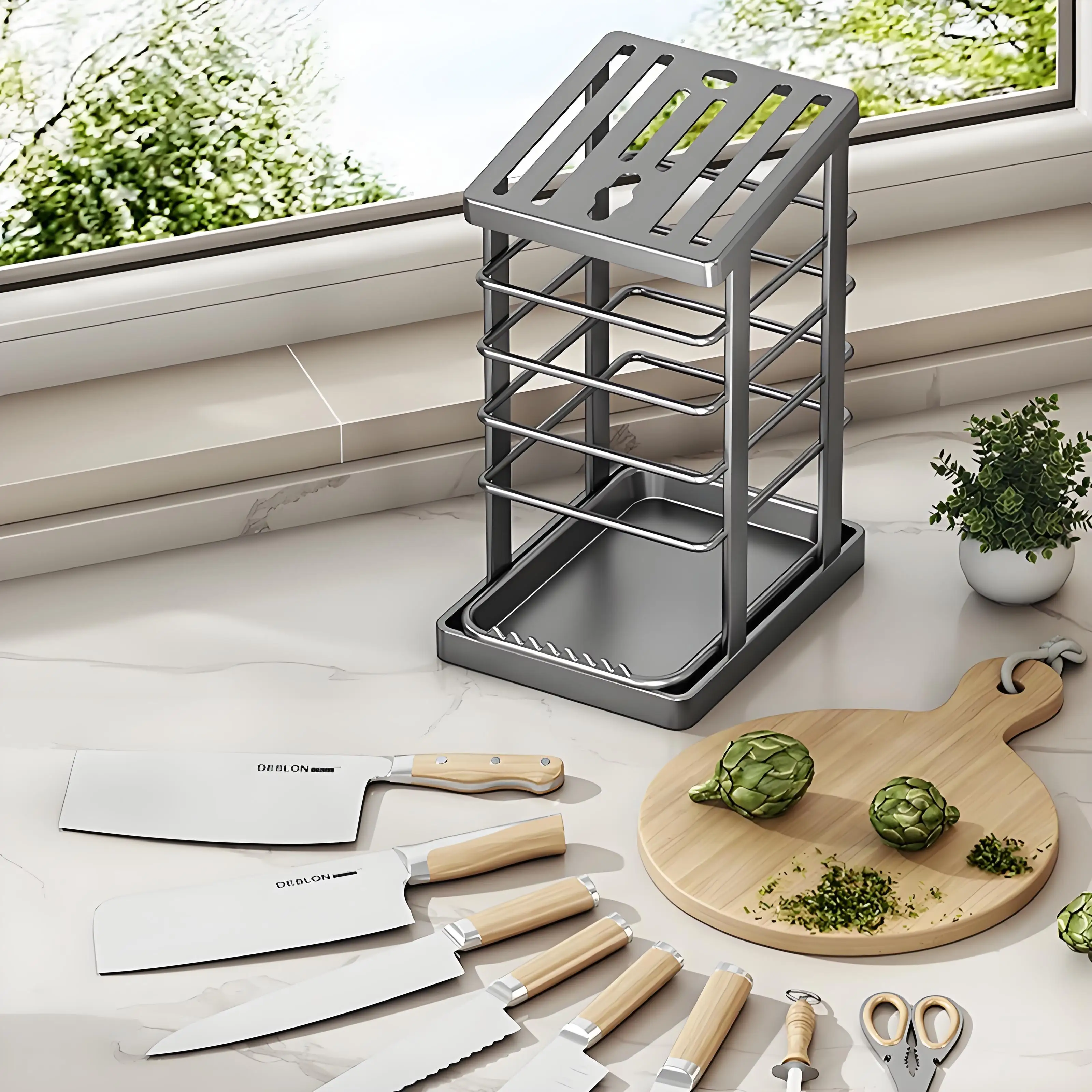 Tempat Pisau Baja Tahan Karat  - Commercial Kitchen Knife Holder ulasan dan harga
