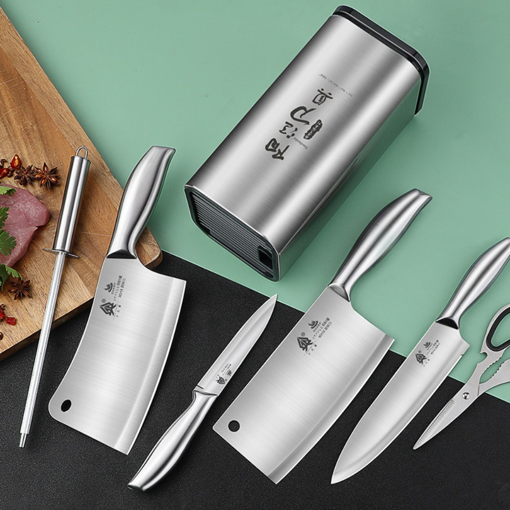 Pisau Dapur 1,7pcs Set Pisau D - Commercial Kitchen Knife Holder ulasan dan harga