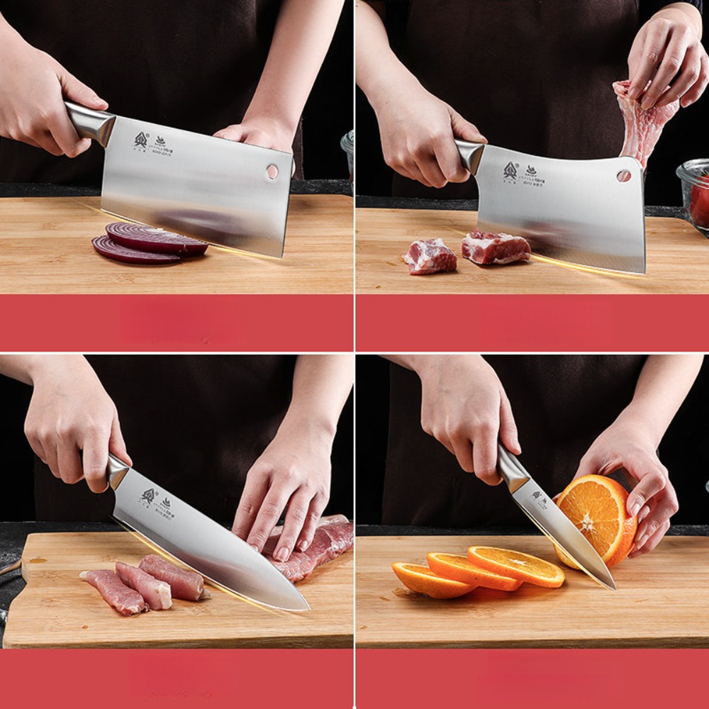 Pisau Dapur 1,7pcs Set Pisau D - Commercial Kitchen Knife Holder ulasan dan harga