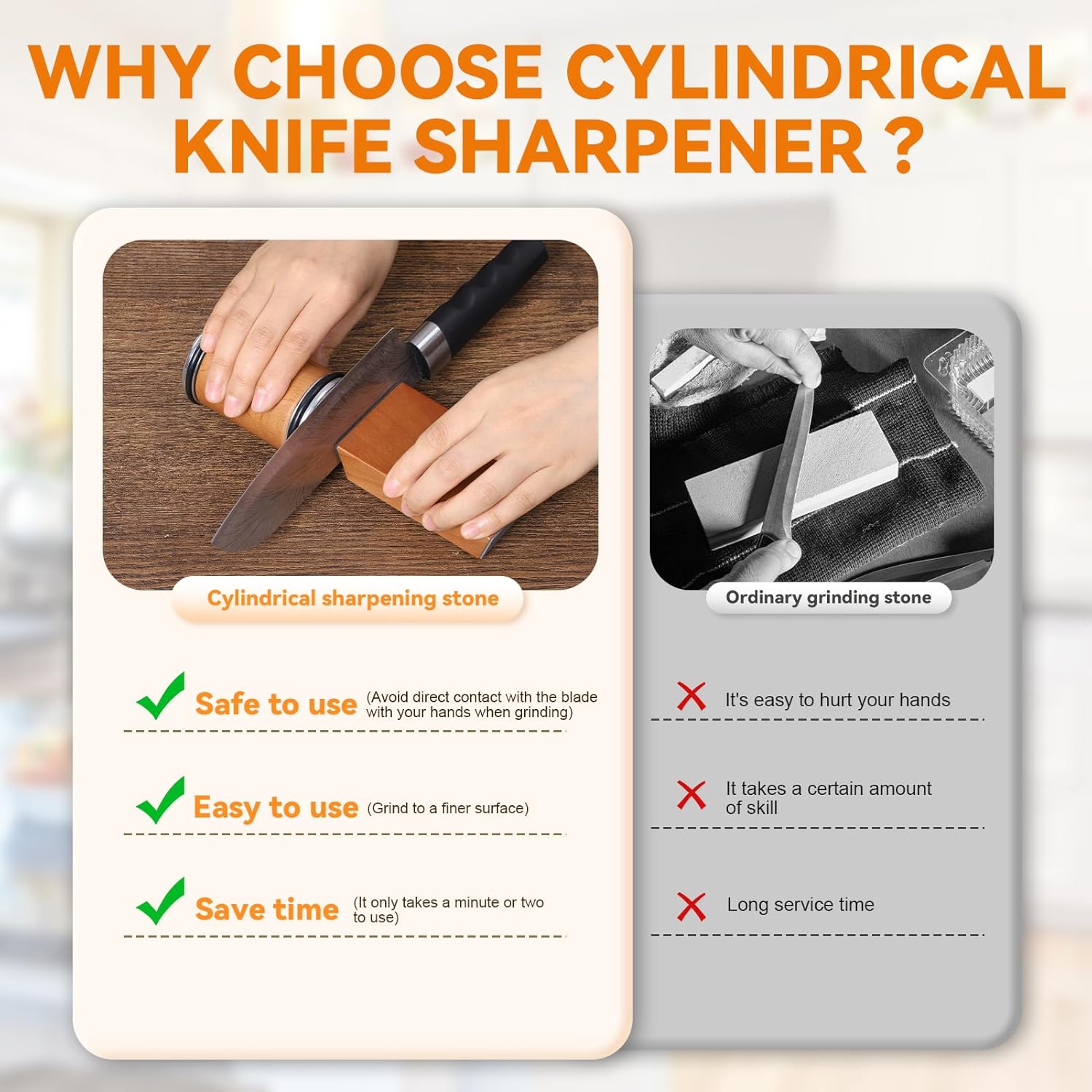 Pengasah Pisau Putar dengan Pe - Commercial Kitchen Knife Holder ulasan dan harga